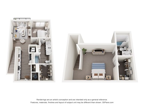 Floor plan for 2 beds, 2 baths, 1094 sqft